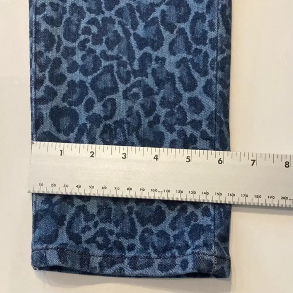 Michael Kors Blue Leopard Print Skinny Jeans
